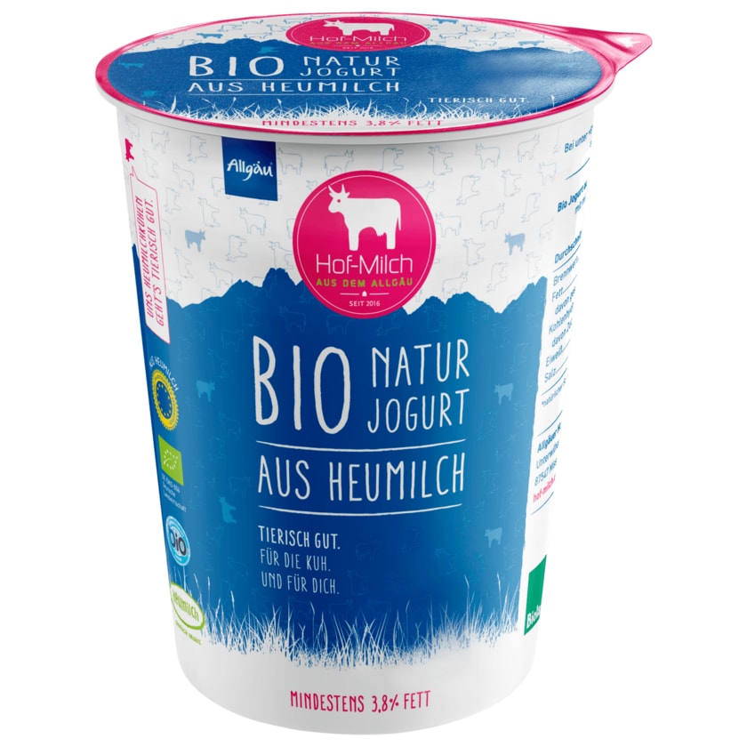 Allgäuer Hof-Milch Natur Jogurt aus Bio Heumilch 3,8% 400g
